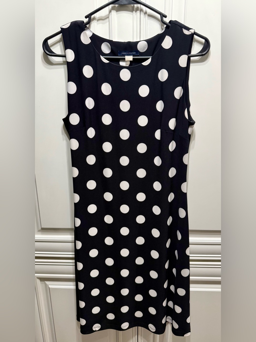 Tommy Hilfiger Black and White Polka Dot Sleeveless Shift Dress